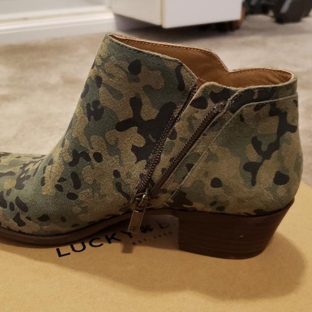 Lucky Brand Camo ankle boots